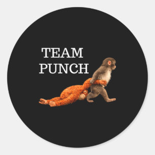 Team punch baby monkey punch trend meme graphic Te Classic Round Sticker