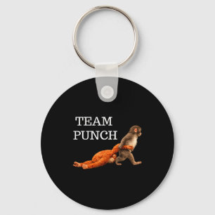 Team punch baby monkey punch trend meme graphic Te Key Ring