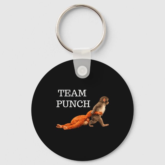 Team punch baby monkey punch trend meme graphic Te Key Ring (Front)