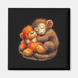 Team punch baby monkey punch trend meme graphicTea Magnet