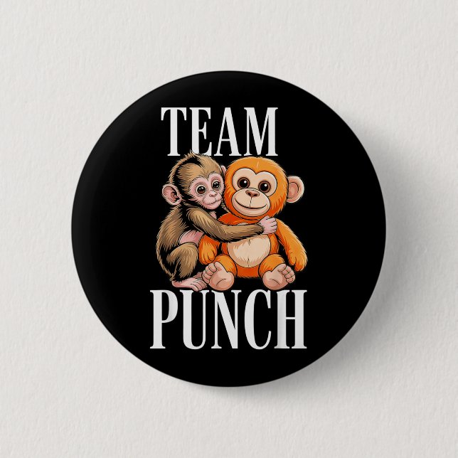 Team Punch - Cute Baby Monkey 6 Cm Round Badge (Front)