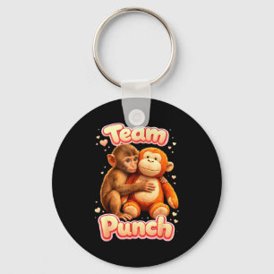 Team punch cute baby monkey named punch women key ring