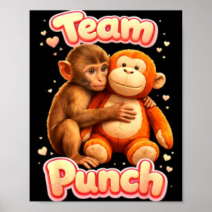 Team punch cute baby monkey named punch women poster