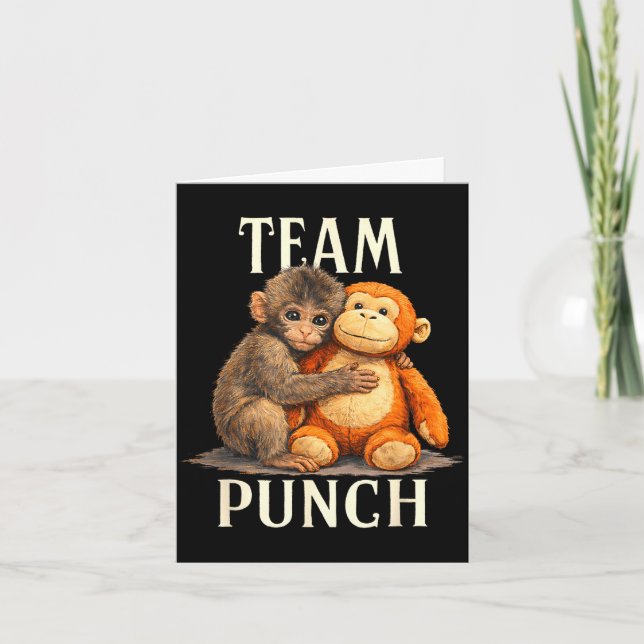 Team punch cute monkey and bear design  card (Front)