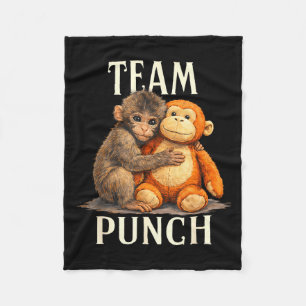 Team punch cute monkey and bear design fleece blanket