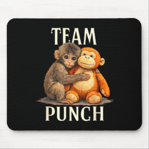 Team punch cute monkey and bear design mouse pad