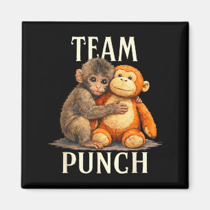 Team punch cute monkey and bear design Team punch Magnet