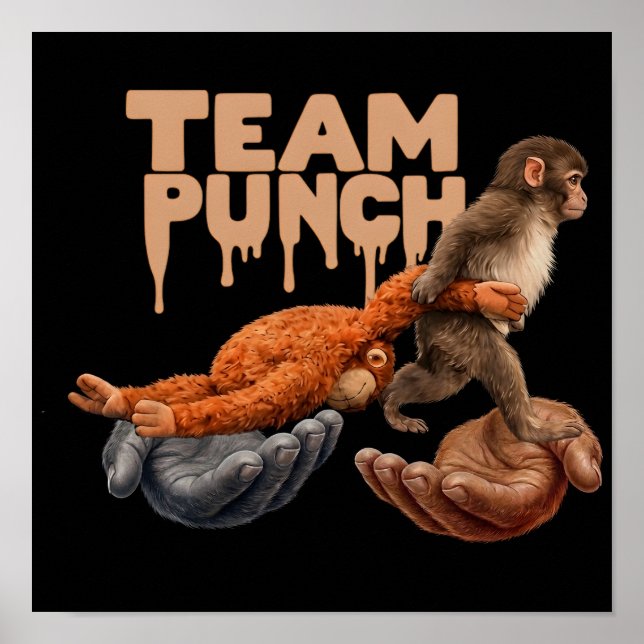 Team Punch Dripping Japanese Monkey Poster (Front)