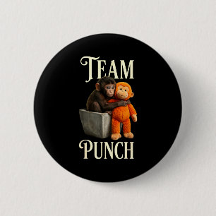 Team punch japan baby monkey punch  6 cm round badge