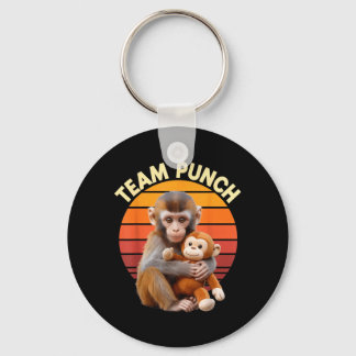 Team Punch Monkey Plush Retro Sun Key Ring