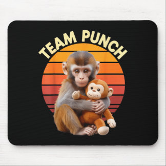 Team Punch Monkey Plush Retro Sun Mouse Pad