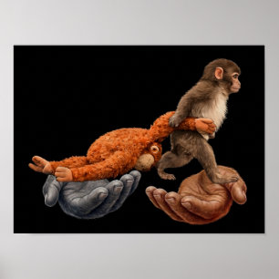 Team Punch Monkey With Toy Six Seven Style Poster