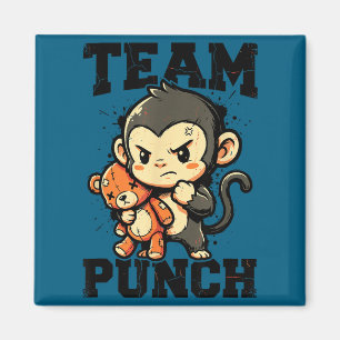 Team punch tough baby monkey plush toy meme magnet