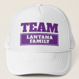 Team purple personalised team name or family name trucker hat