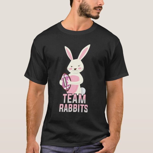 Team Rabbits 10 Animal Sports Cute Sporty Football T-Shirt (Front)