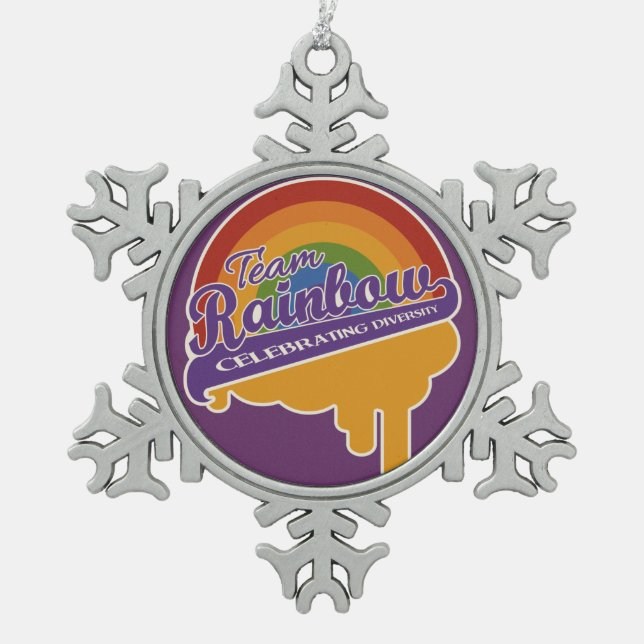 Team Rainbow custom Christmas ornament (Front)