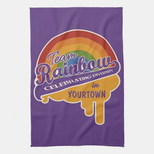 Team Rainbow custom kitchen towel (Vertical)