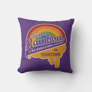 Team Rainbow custom throw pillow