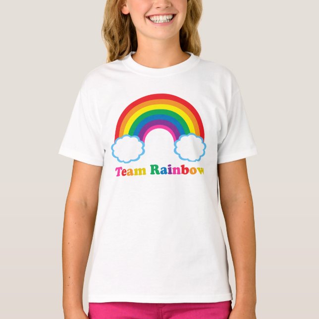 Team Rainbow Cute Colourful Kids T-Shirt (Front)