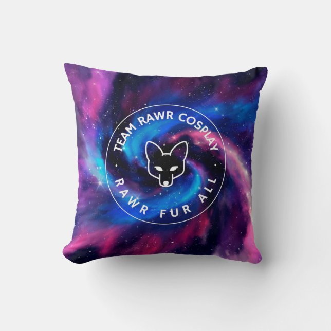 Team Rawr Galaxy Throw Pillow (Front)
