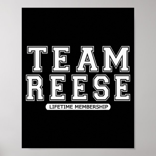 Team Reese Family Surname Reunion Crew Member Gift Poster (Front)