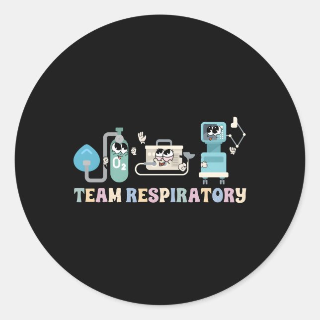 Team Respiratory Therapist Squad Respiratory Thera Classic Round Sticker (Front)