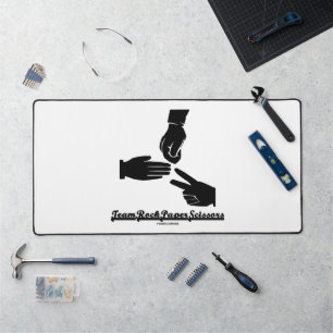 Team Rock Paper Scissors Hand Game Decision Maker Desk Mat