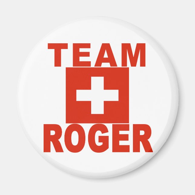 Team Roger with Swiss Flag Magnet (Front)