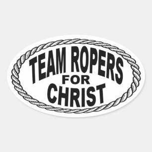 Team Ropers for Christ Euro Style Oval Sticker
