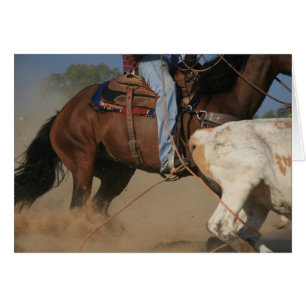 Team Roping Cowboy Roping A Steer Western Card