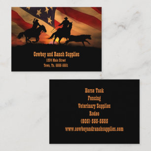 Team Roping Cowboy Services or Ranch Supplies Business Card