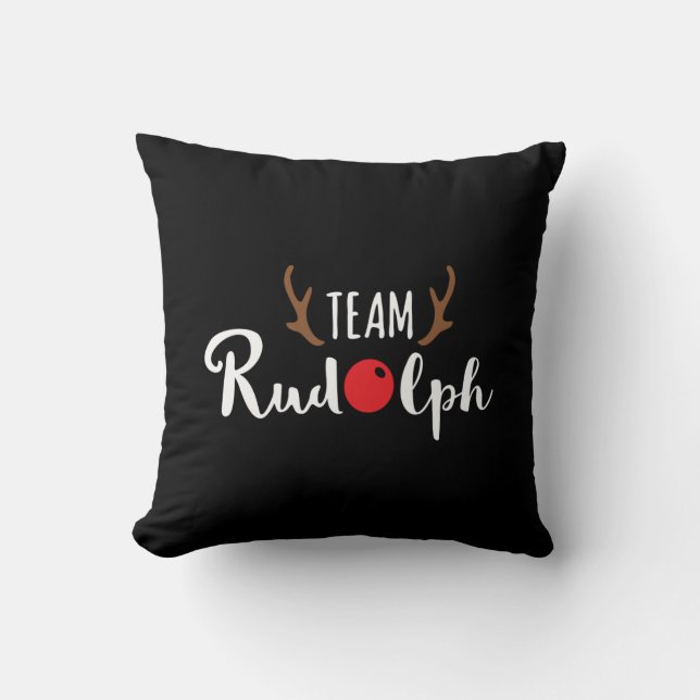 Team Rudolph Christmas Motif Cushion (Front)
