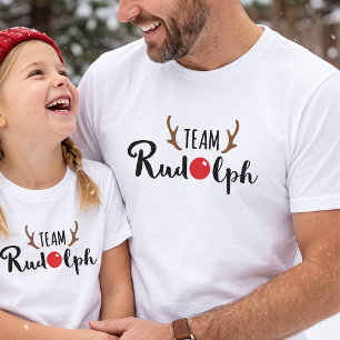 Team Rudolph Christmas Motif T-Shirt