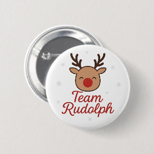 Team Rudolph Funny Cute Christmas 6 Cm Round Badge