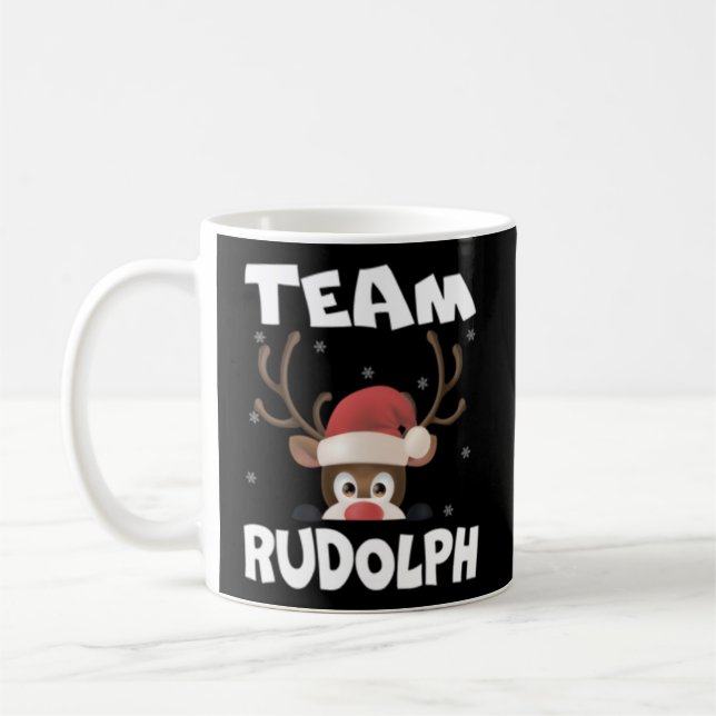 Team Rudolph Reindeer Deer Coffee Mug (Left)