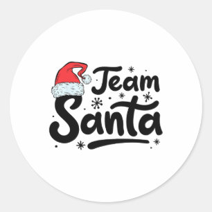 Team Santa Christmas Family Matching Pyjamas Boys Classic Round Sticker