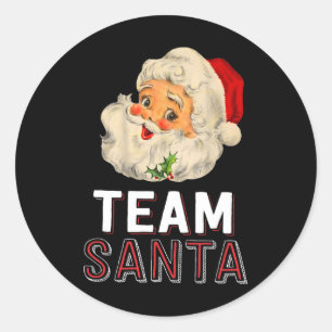 Team Santa  Christmas Family Matching Pyjamas Tees Classic Round Sticker
