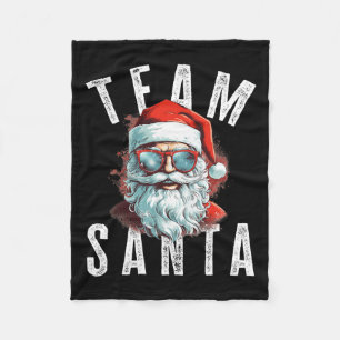 Team Santa Christmas Funny Xmas Santa Claus 1 Fleece Blanket