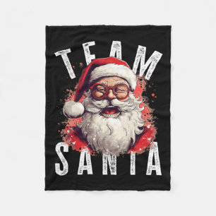 Team Santa Christmas Funny Xmas Santa Claus 2 Fleece Blanket