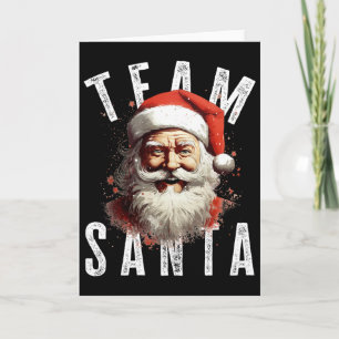 Team Santa Christmas Funny Xmas Santa Claus 3 Card