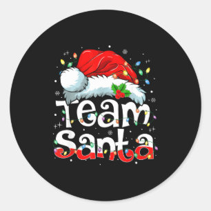 Team Santa Christmas Squad Family Matching Pajamas Classic Round Sticker