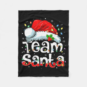 Team Santa Christmas Squad Family Matching Pajamas Fleece Blanket