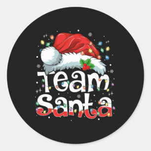 Team Santa Claus Christmas Family Matching Pajama Classic Round Sticker