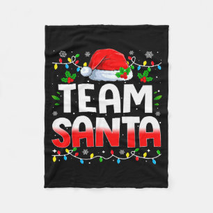 Team Santa Claus Christmas Family Matching Pajama Fleece Blanket