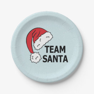 Team Santa ,Cool Christmas Gift Paper Plate