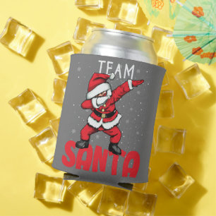 Team Santa Dabbing Santa In The Snow Christmas Can Cooler