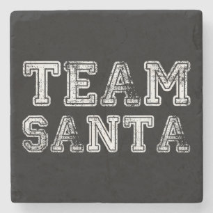 Team Santa Funny Christmas Stone Coaster