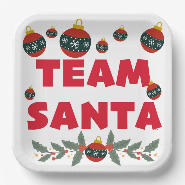 Team Santa Paper Plate (Front)