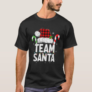 Team Santa Red Plaid Christmas Family Matching Paj T-Shirt