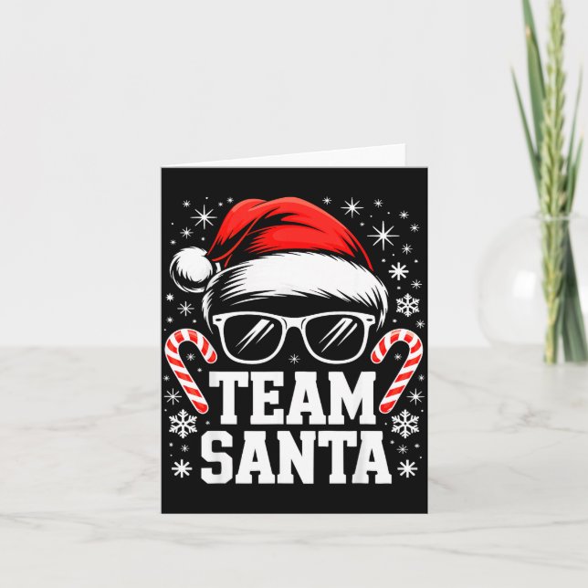 Team Santa Shirt Adult Kids Christmas Santa Squad  Card (Front)